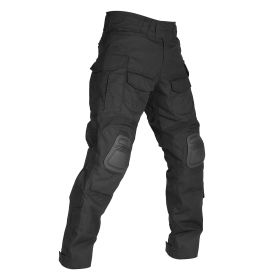 VOTAGOO G3 Combat Pants with Knee Pads Tactical Military Trousers Hunting Multicam Pants for Men Rip-Stop Airsoft Gear (Color: Black, size: 32)